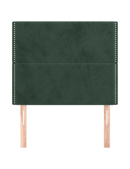 Testiera 2 pz Verde scuro 90x5x78/88 cm in Velluto