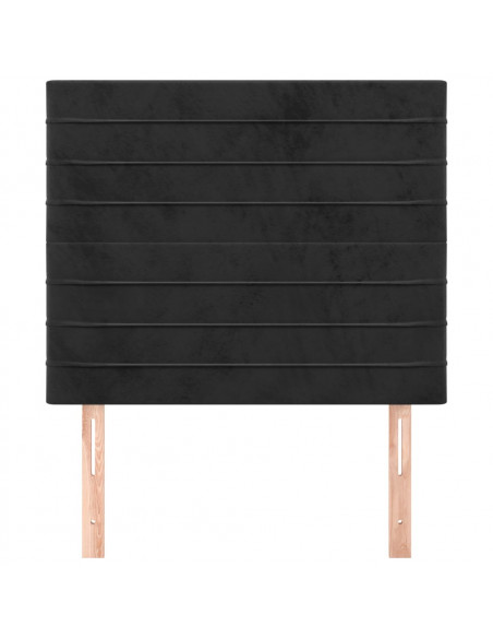 Testiere 2 pz Nere 100x5x78/88 cm in Velluto