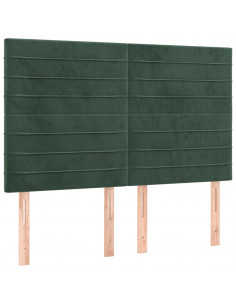 Testiere 4 pz Verde Scuro 72x5x78/88 cm in Velluto 2