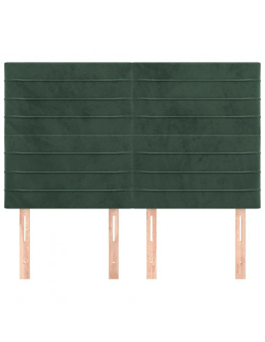 Testiere 4 pz Verde Scuro 72x5x78/88 cm in Velluto