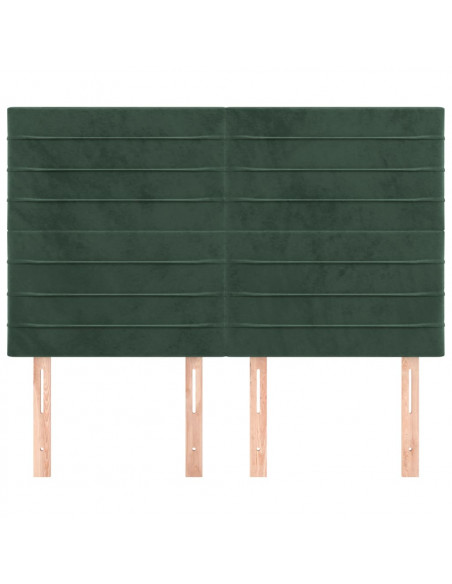 Testiere 4 pz Verde Scuro 72x5x78/88 cm in Velluto