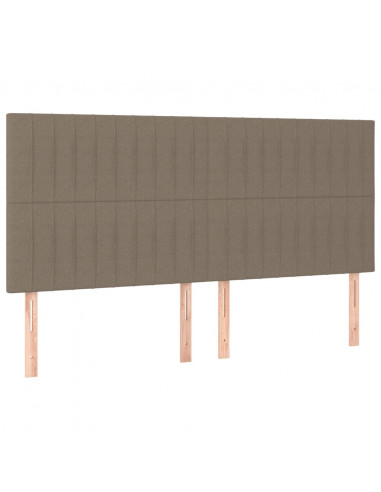 Testiera 4 pz Tortora 100x5x78/88 cm in Tessuto