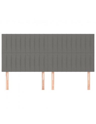 Testiera 4 pz Grigio Scuro 80x5x78/88 cm in Tessuto