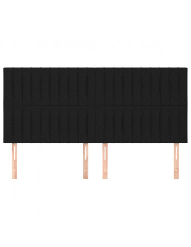 Testiere 4 pz Nero 100x5x78/88 cm in Tessuto