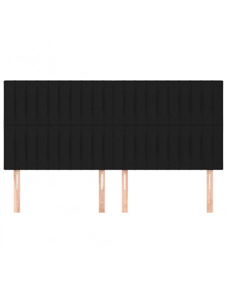 Testiere 4 pz Nero 100x5x78/88 cm in Tessuto