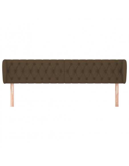 Testiera ad Orecchio Marrone Scuro 183x23x78/88 cm in Tessuto