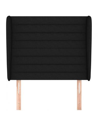 Testiera ad Orecchio Nera 93x23x118/128 cm in Tessuto