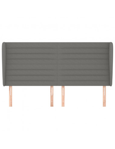 Testiera ad Orecchio GrigioScuro 183x23x118/128cm in Tessuto