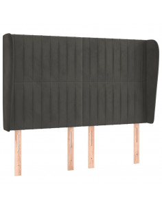 Testiera ad Orecchio GrigioScuro 147x23x118/128cm in Velluto 2