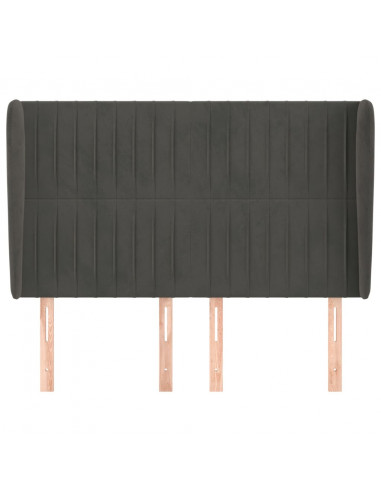 Testiera ad Orecchio GrigioScuro 147x23x118/128cm in Velluto