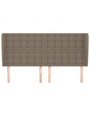 Testiera ad Orecchio Tortora 163x23x118/128 cm in Tessuto