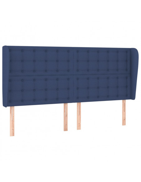Testiera ad Orecchio Blu 163x23x118/128 cm in Tessuto