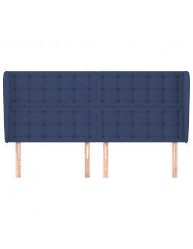 Testiera ad Orecchio Blu 163x23x118/128 cm in Tessuto