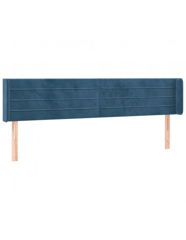 Testiera ad Orecchio Blu Scuro 163x16x78/88 cm in Velluto