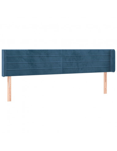 Testiera ad Orecchio Blu Scuro 183x16x78/88 cm in Velluto