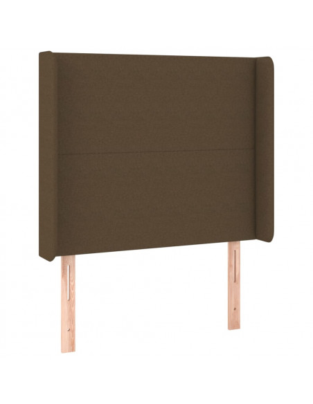 Testiera ad Orecchio Marrone Scuro 93x16x118/128 cm in Tessuto