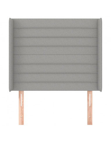 Testiera ad Orecchio Grigio Chiaro 93x16x118/128 cm in Tessuto