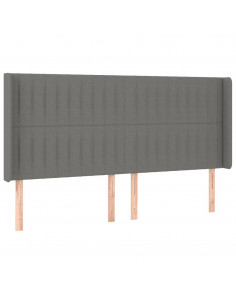 Testiera ad Orecchio GrigioScuro 163x16x118/128cm inTessuto 2