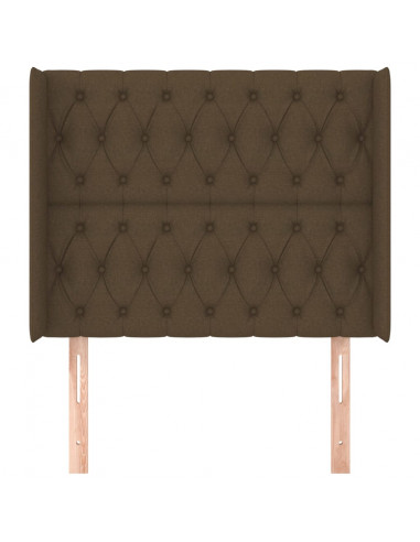 Testiera ad Orecchio Marrone Scuro 93x16x118/128 cm in Tessuto