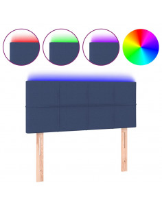 Testiera a LED Blu 90x5x78/88 cm in Tessuto 2