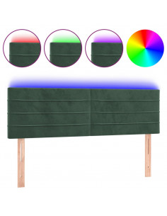 Testiera a LED Verde Scuro 144x5x78/88 cm in Velluto 2