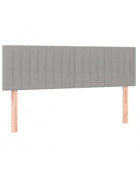 Testiera a LED Grigio Chiaro 144x5x78/88 cm in Tessuto