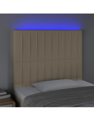 Testiera a LED Crema 100x5x118/128 cm in Tessuto