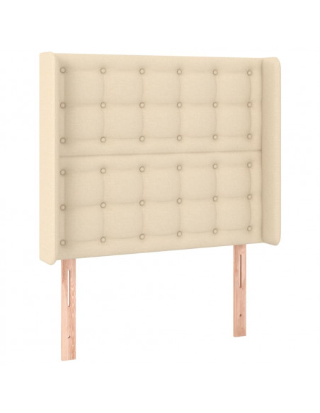 Testiera a LED Crema 83x16x118/128 cm in Tessuto