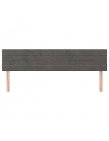 Testiera 2 pz Grigio Scuro 80x5x78/88 cm in Velluto