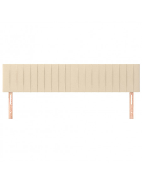 Testiera 2 pz Crema 100x5x78/88 cm in Tessuto