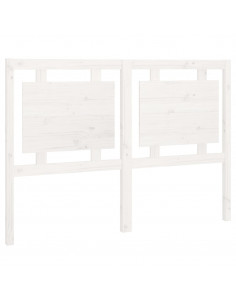 Testiera per Letto Bianca 140,5x4x100 cm Legno Massello di Pino 2