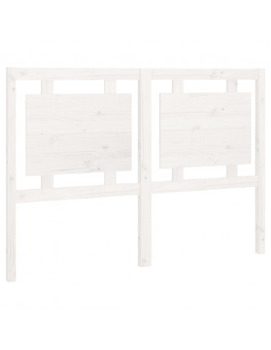 Testiera per Letto Bianca 140,5x4x100 cm Legno Massello di Pino