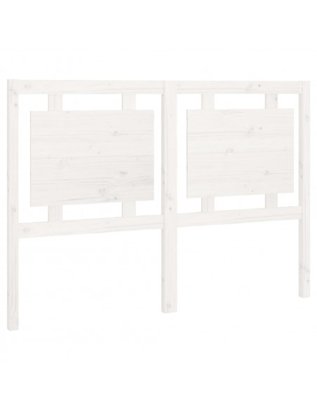 Testiera per Letto Bianca 140,5x4x100 cm Legno Massello di Pino