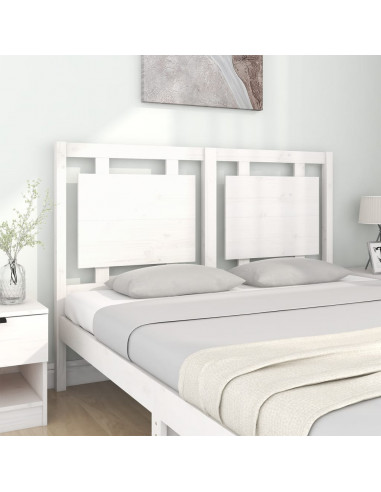 Testiera per Letto Bianca 140,5x4x100 cm Legno Massello di Pino