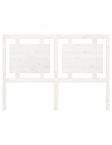 Testiera per Letto Bianca 140,5x4x100 cm Legno Massello di Pino