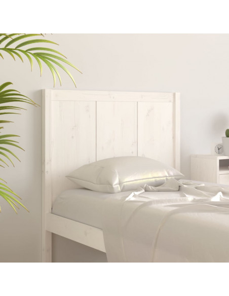 Testiera per Letto Bianca 80,5x4x100 cm Legno Massello di Pino