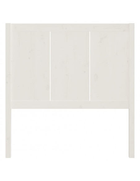 Testiera per Letto Bianca 80,5x4x100 cm Legno Massello di Pino