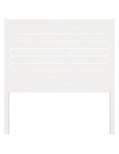 Testiera per Letto Bianca 81x4x100 cm in Legno Massello di Pino