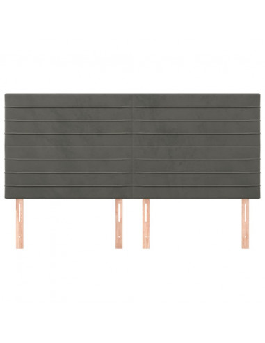 Testiera 4 pz Grigio Scuro 80x5x78/88 cm in Velluto