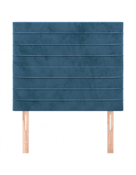 Testiera 2 pz Blu scuro 90x5x78/88 cm in Velluto