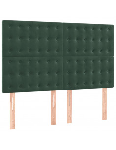 Testiere 4 pz Verde Scuro 72x5x78/88 cm in Velluto 2