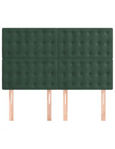 Testiere 4 pz Verde Scuro 72x5x78/88 cm in Velluto