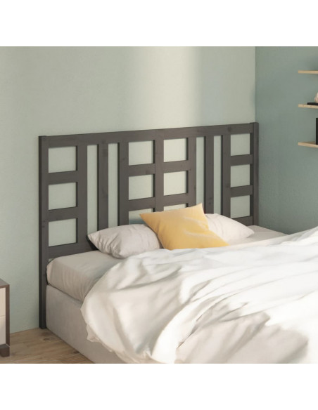 Testiera per Letto Grigia 166x4x100cm in Legno Massello di Pino