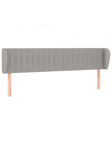 Testiera ad Orecchio Grigio Chiaro 163x23x78/88 cm in Tessuto