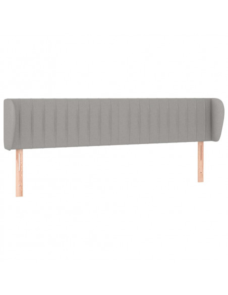 Testiera ad Orecchio Grigio Chiaro 163x23x78/88 cm in Tessuto