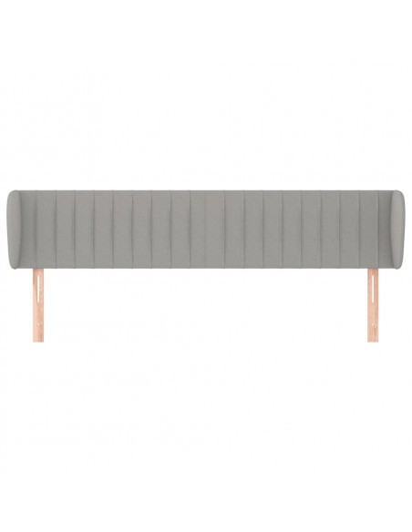 Testiera ad Orecchio Grigio Chiaro 163x23x78/88 cm in Tessuto