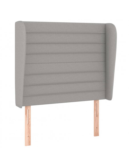 Testiera ad Orecchio Grigio Chiaro 93x23x118/128 cm in Tessuto