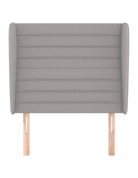 Testiera ad Orecchio Grigio Chiaro 93x23x118/128 cm in Tessuto