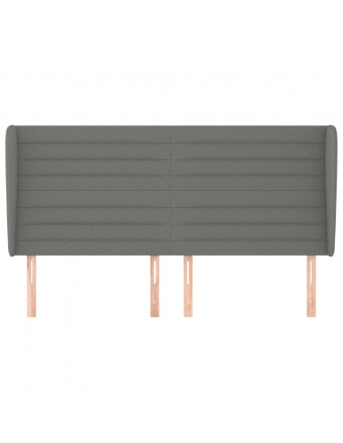 Testiera ad Orecchio GrigioScuro 163x23x118/128cm in Tessuto