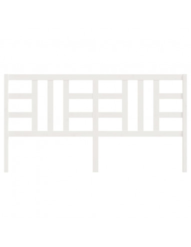 Testiera per Letto Bianca 206x4x100cm in Legno Massello di Pino